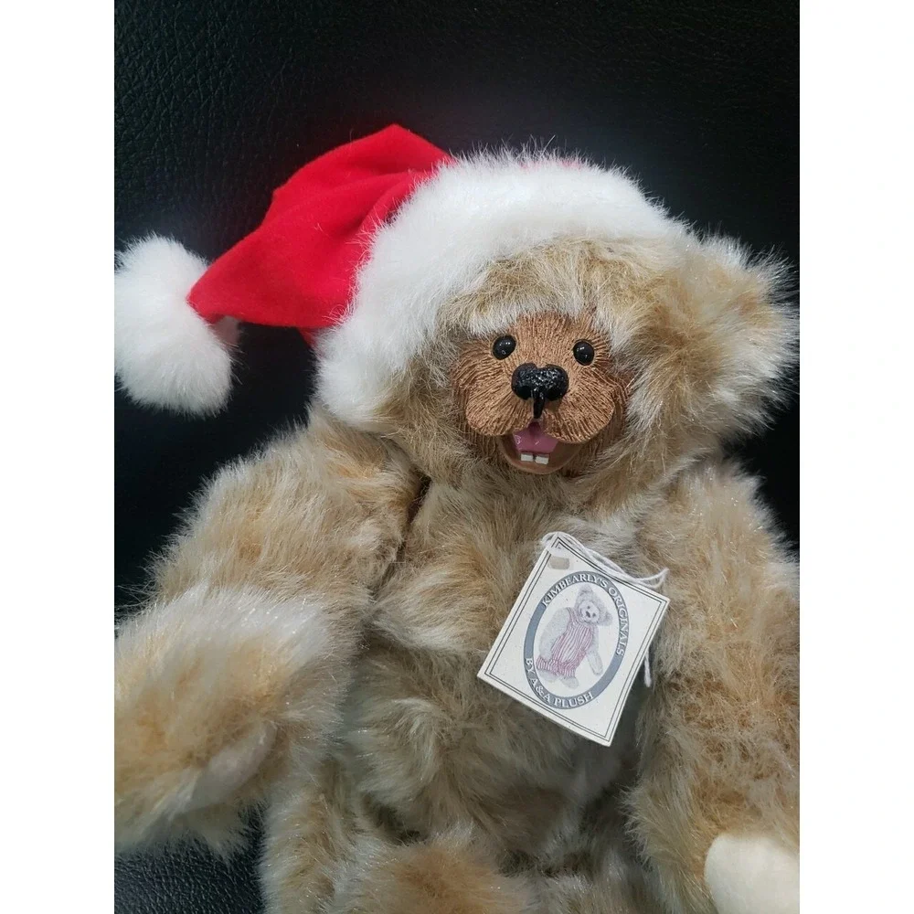 Kimbearly's Originals Bear Resin Face Jointed Legs & Arms Santa Christmas Plush